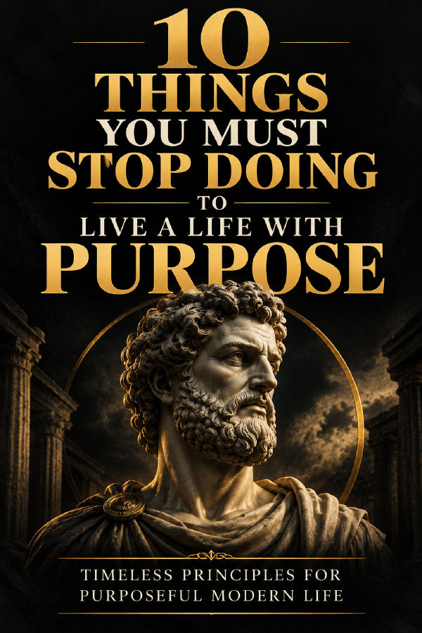 10 Things You Must Stop Doing to Live a Life with Purpose | Stoic Wisdom by Wisdom Library — book cover