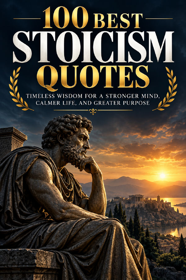 100 Best Stoicism Quotes for Wisdom, Strength, and Inner Peace by Wisdom Library — book cover
