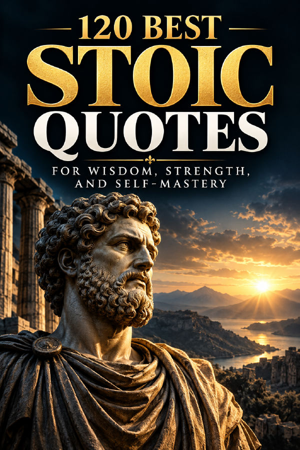 120 Best Stoic Quotes for Wisdom, Strength, and Self-Mastery by Wisdom Library — book cover