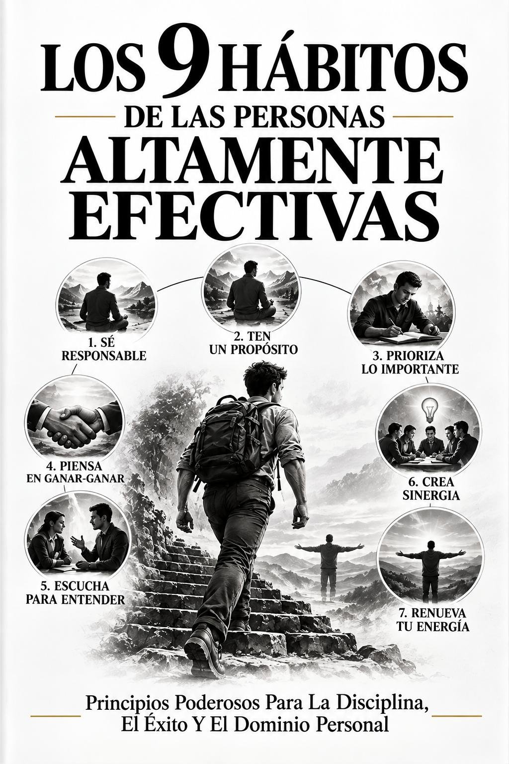 LOS 9 HÁBITOS DE LAS PERSONAS ALTAMENTE EFECTIVAS by Biblioteca De La Sabiduría — book cover