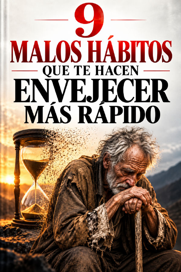 9 MALOS HÁBITOS QUE TE HACEN ENVEJECER MÁS RÁPIDO: Cómo Mantenerse Sano, Joven Y Vital Durante Más Tiempo by Biblioteca de la sabiduría — book cover