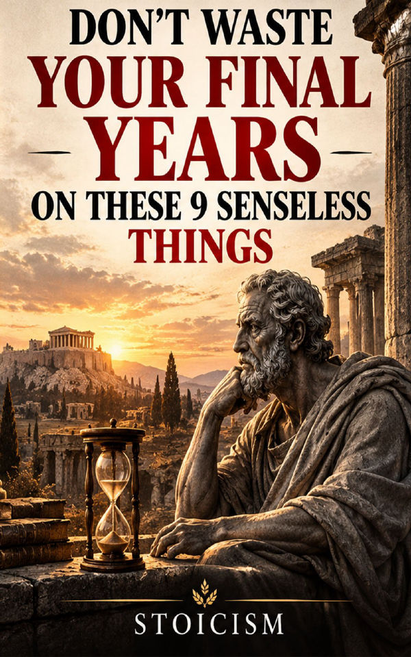 DON’T WASTE YOUR FINAL YEARS ON THESE 9 SENSELESS THINGS | STOICISM by Wisdom Library — book cover