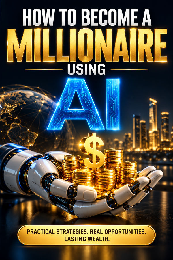 HOW TO BECOME A MILLIONAIRE USING AI by Wisdom Library — book cover