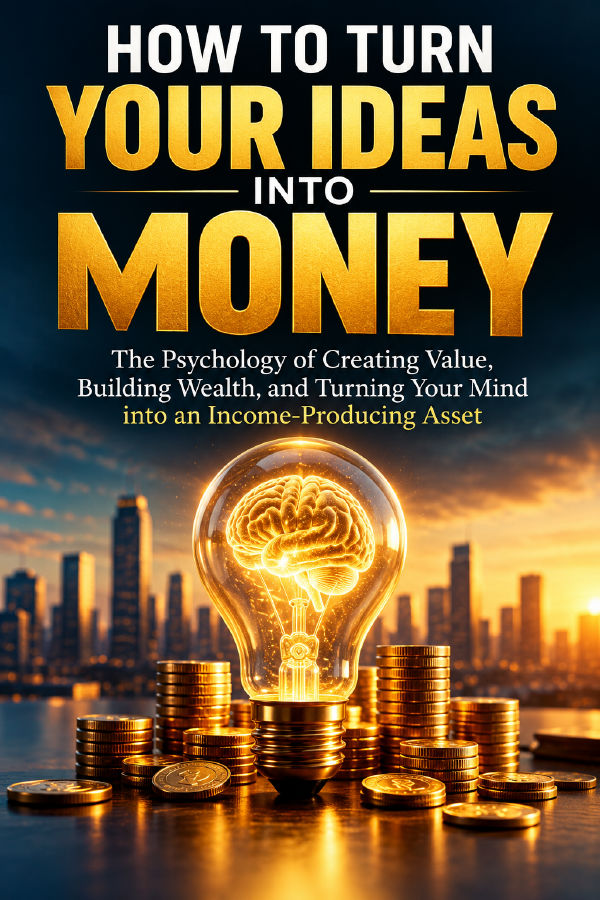 HOW TO TURN YOUR IDEAS INTO MONEY: The Psychology of Creating Value, Building Wealth, and Turning Your Mind into an Income-Producing Asset by Wisdom Library — book cover