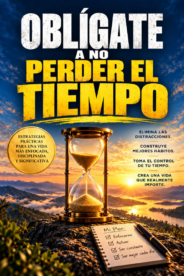 OBLIGATE A NO PERDER EL TIEMPO: La Disciplina De Tomar El Control De Tu Atención, Tus Hábitos Y Tu Vida by Biblioteca de la sabiduría — book cover